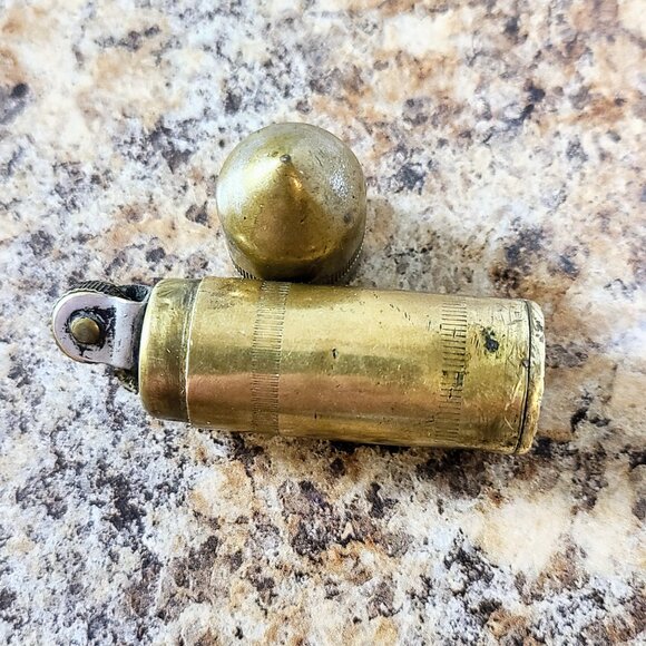 1930s Brass Trench Bullet Lighter, Unique Design, Unbranded, Working. - Picture 9 of 9